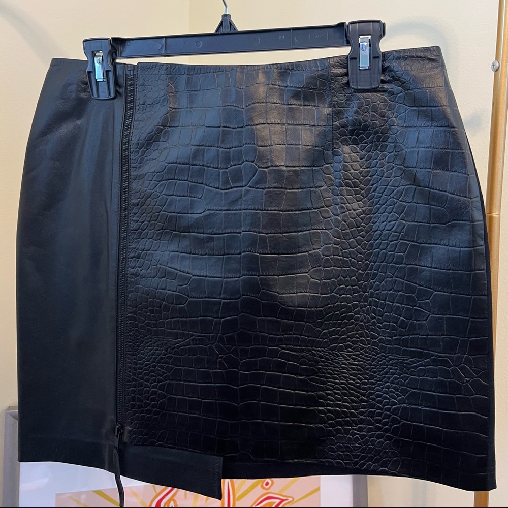 Trouve Black Leather Asymmetrical Skirt Sz. 10 NEW
